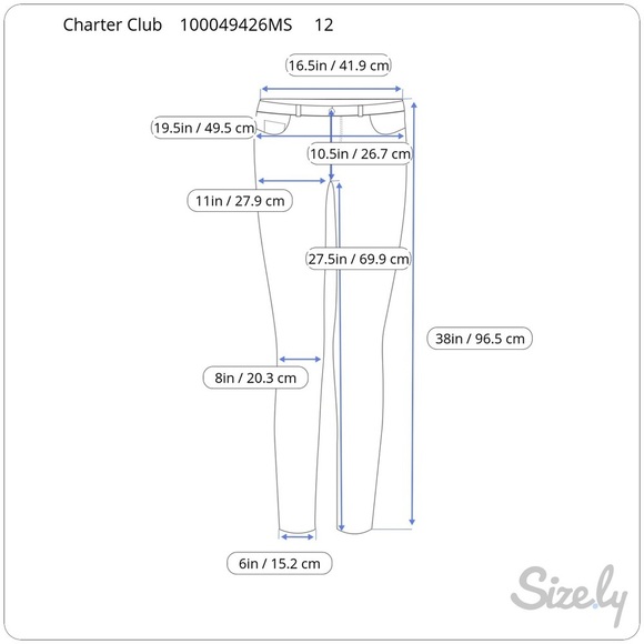 Charter Club Bristol Paisley Blue White High Rise Skinny Leg Ankle Jeans 12 - Picture 12 of 13